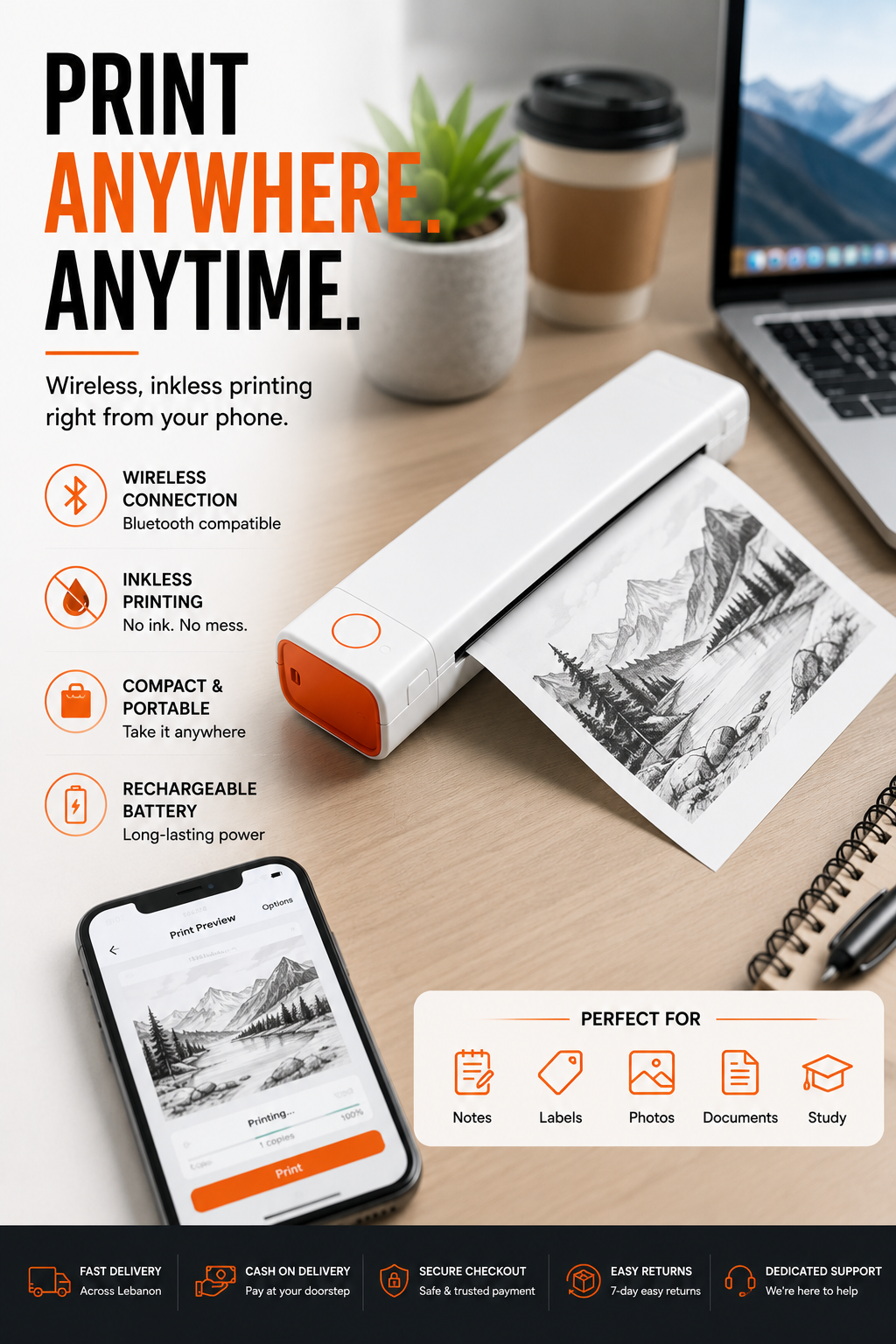 PocketPrint™ Wireless Thermal Printer